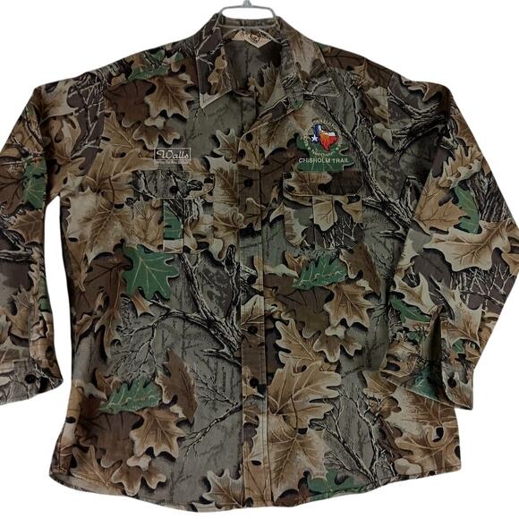 Walls Vintage Denim Shirt Men's XL Brown Advantage Camo Chisholm Trail Texas - Picture 1 of 13